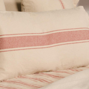 Oat Barn Red Grain Sack Stripe Lumbar Pillow Cover LC164017 - The Fox Decor